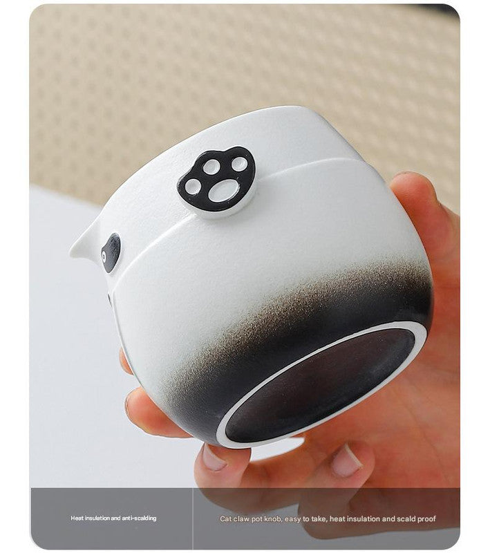 Adorable Panda Design Ceramic Tea Infuser Mug Set - 310ml Travel Crackle Glaze Cup with Lid & Strainer(green) Tristar Online