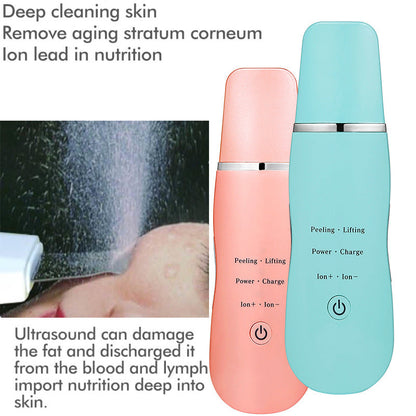 Ultrasonic Skin Scrubber - Deep Cleansing, Peeling, Lifting & Ion Infusion Facial Spatula(white) Tristar Online