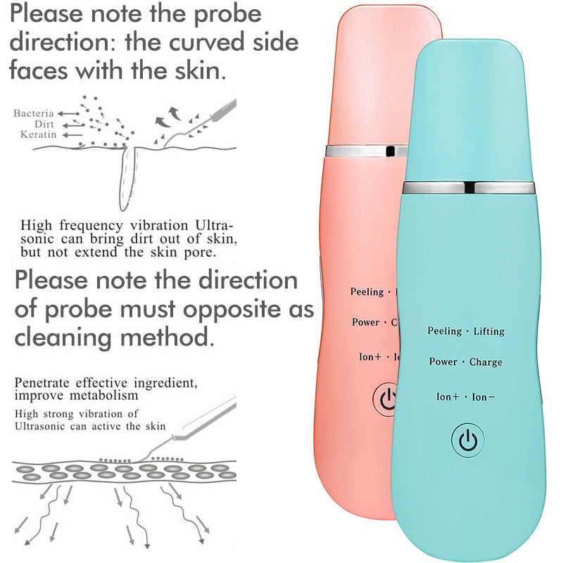 Ultrasonic Skin Scrubber - Deep Cleansing, Peeling, Lifting & Ion Infusion Facial Spatula(white) Tristar Online
