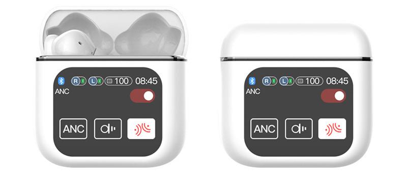 TWS Bluetooth Earbuds with 1.9 HD Touch Screen Case - ANC/ENC Noise Reduction(white)" Tristar Online