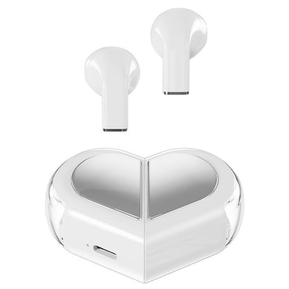 Mini True Wireless Bluetooth 5.3 Earbuds - Heart/Capsule Case, Touch Control, Auto-Connect(white) Tristar Online