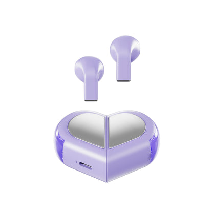 Mini True Wireless Bluetooth 5.3 Earbuds - Heart/Capsule Case, Touch Control, Auto-Connect(purple) Tristar Online