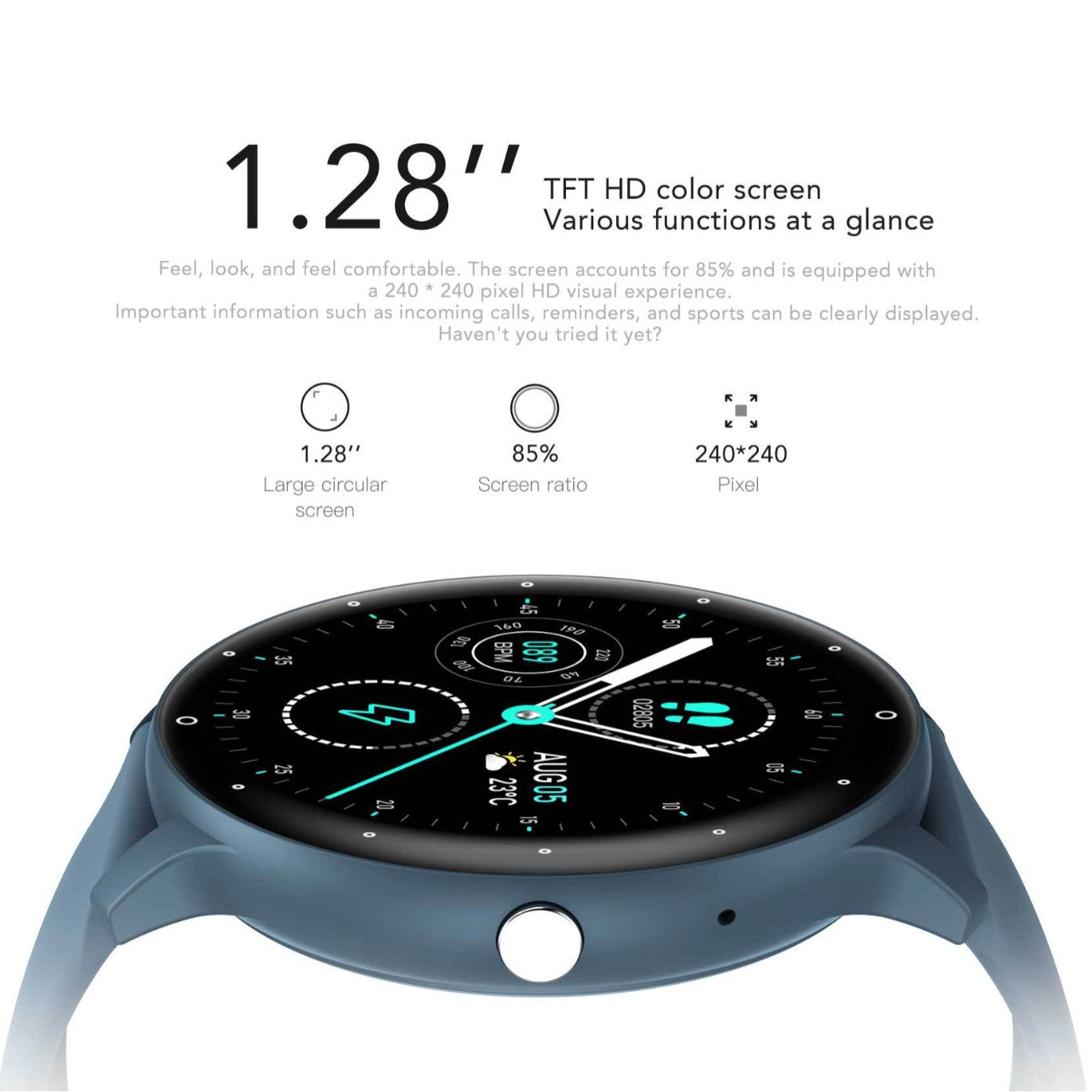 Feature-Rich Smartwatch: 1.28 HD Display  Bluetooth Calling Extensive Sports Tracking (black)" Tristar Online