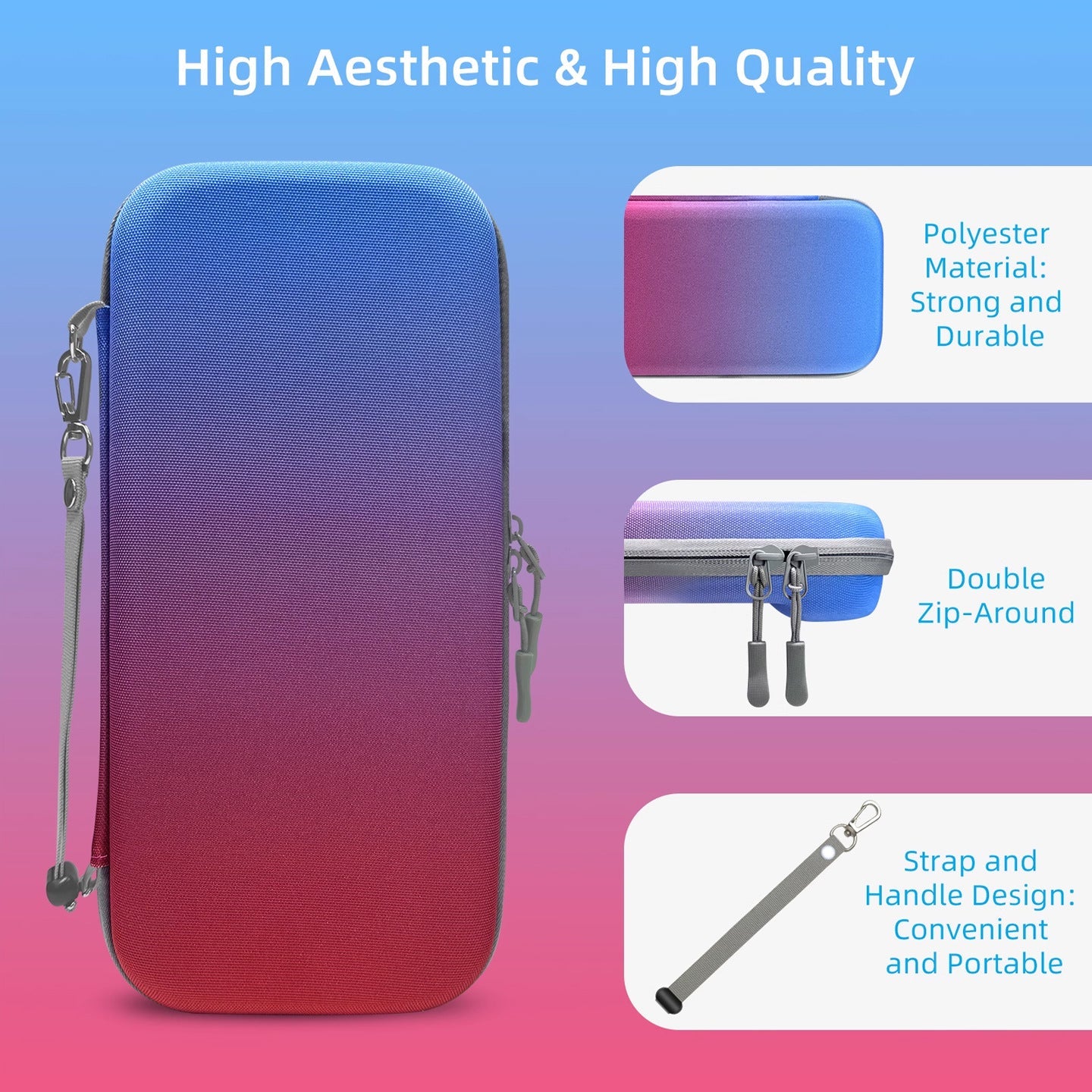 Portable Hard Shell Travel Case for Nintendo Switch/Switch Lite/OLED - Game Card Slots & Accessory Pocket(black) Tristar Online