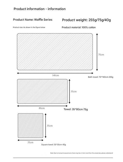 Luxurious 100% Cotton Waffle Weave Towel Set - 3-Piece Absorbent, Quick-Drying & Soft(Dark Brown) Tristar Online