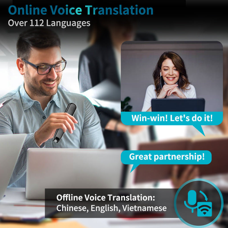 Smart AI Scan & Voice Translator Pen - 112+ Languages, Offline Mode, HD Touchscreen & Dictionary(black) Tristar Online