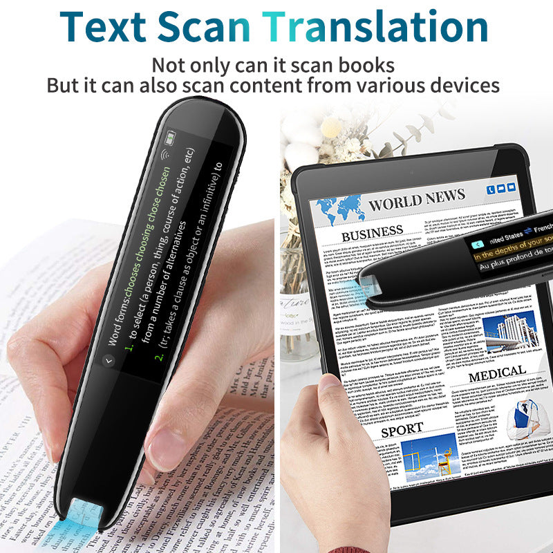 Smart AI Scan & Voice Translator Pen - 112+ Languages, Offline Mode, HD Touchscreen & Dictionary(black) Tristar Online