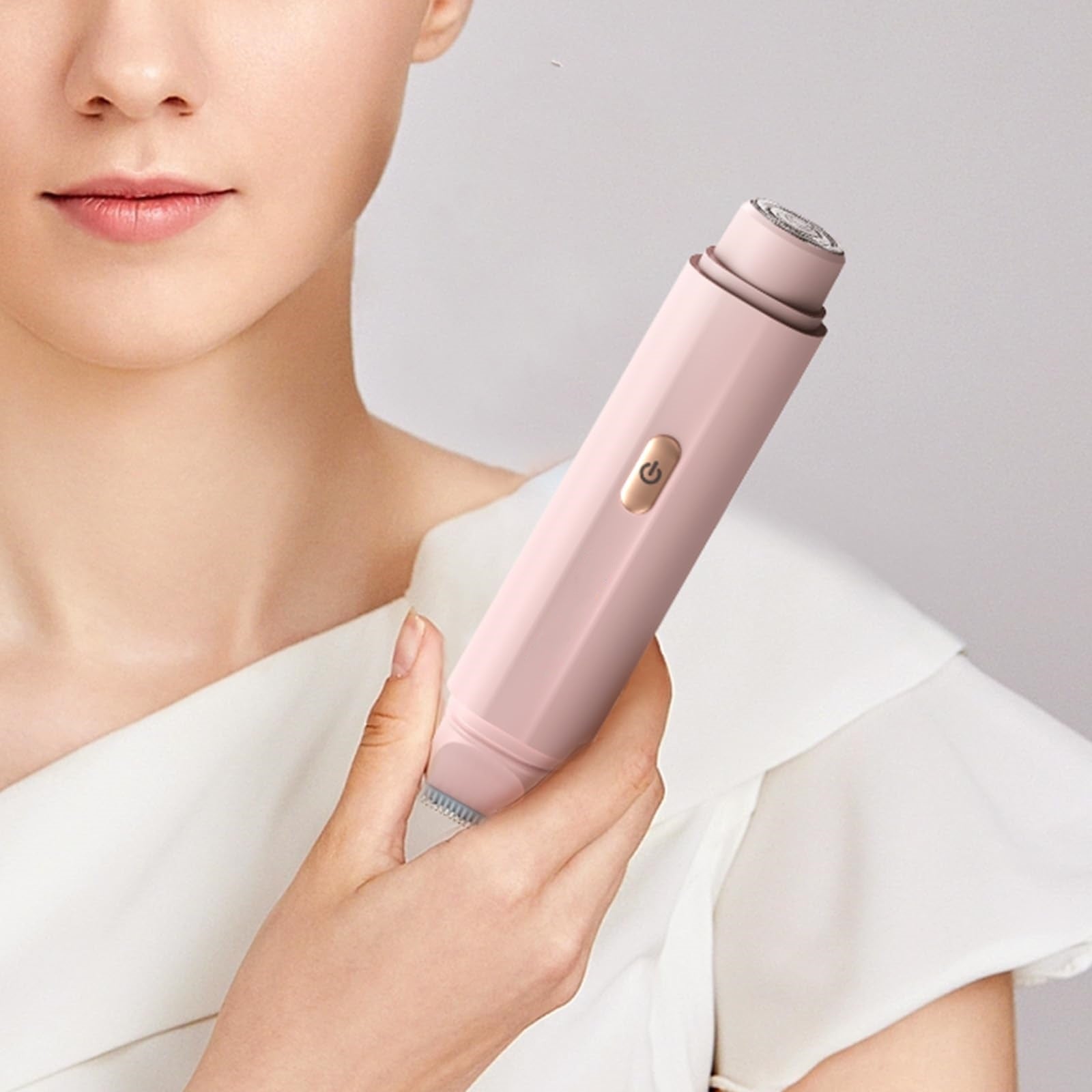 2-in-1 Women's Electric Body Shaver & Facial Trimmer - IPX7 Waterproof, Dual Head with Ceramic Blades, USB Rechargeable(White) Tristar Online