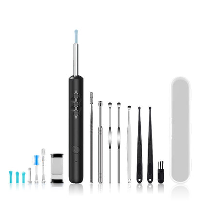 Smart Visual Ear Cleaner with HD WiFi Camera - Gentle Silicone Tips, USB-C Rechargeable Otoscope for Safe Ear Wax Removal(Black Premium Edition) Tristar Online