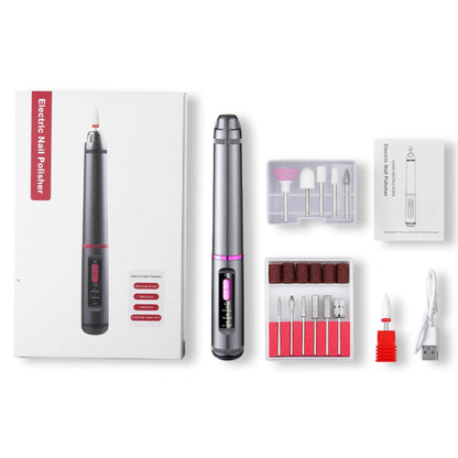 Professional Electric Nail Drill Pen Kit - 3-Speed, Bidirectional, Rechargeable Manicure & Pedicure Tool(Silver Gray) Tristar Online