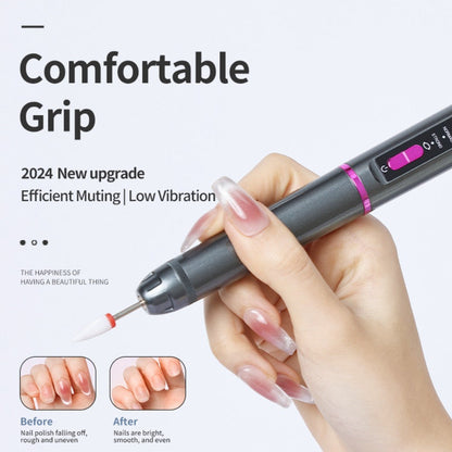 Professional Electric Nail Drill Pen Kit - 3-Speed, Bidirectional, Rechargeable Manicure & Pedicure Tool(Silver Gray) Tristar Online