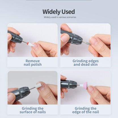 Professional Electric Nail Drill Pen Kit - 3-Speed, Bidirectional, Rechargeable Manicure & Pedicure Tool(Silver Gray) Tristar Online
