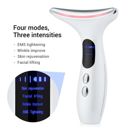 Multi-Function Neck & Face Beauty Device - 4-in-1 LED Light Therapy, EMS Lifting & Anti-Wrinkle Massager(black) Tristar Online
