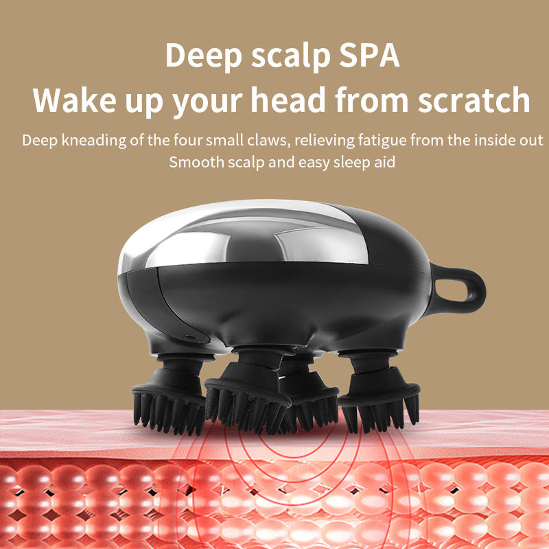 Intelligent 3D Electric Head & Scalp Massager - 7 Massage Techniques, IPX7 Waterproof, Rechargeable(black) Tristar Online