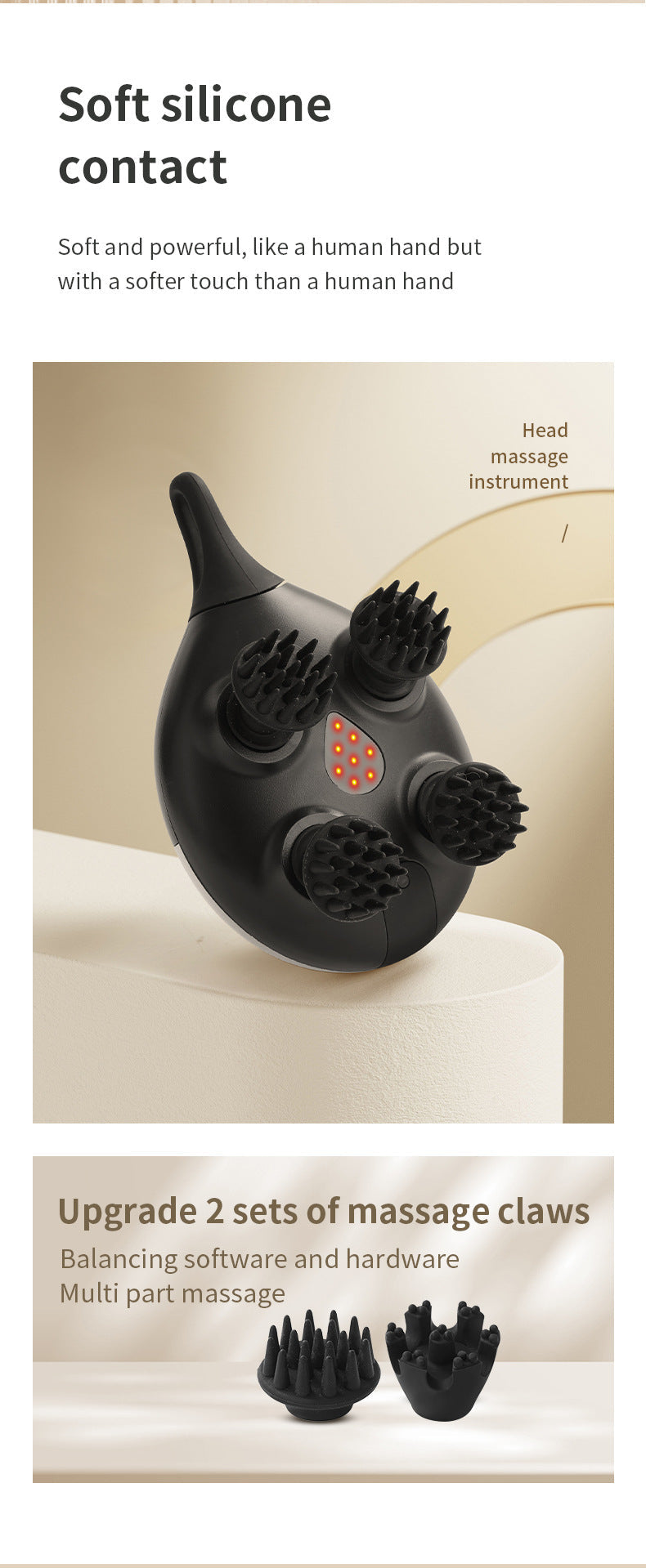 Intelligent 3D Electric Head & Scalp Massager - 7 Massage Techniques, IPX7 Waterproof, Rechargeable(Purple) Tristar Online