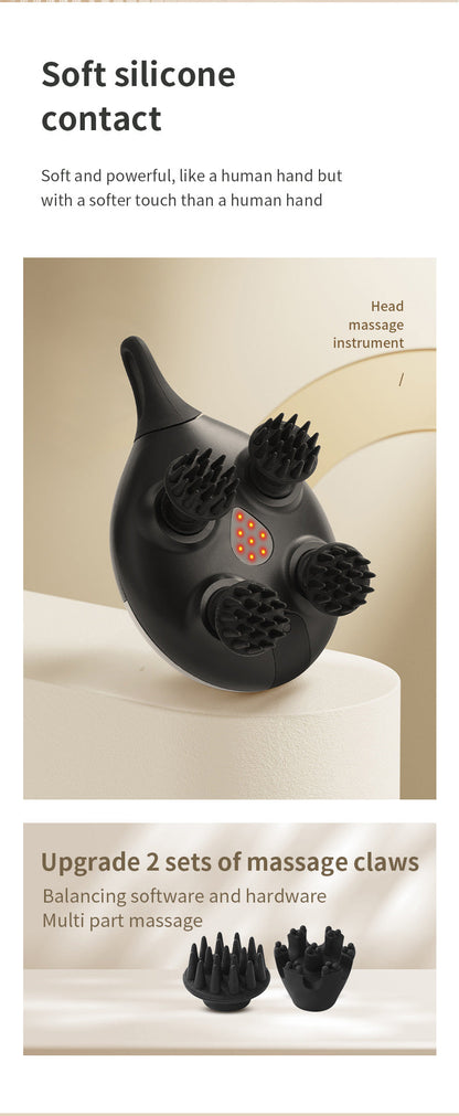 Intelligent 3D Electric Head & Scalp Massager - 7 Massage Techniques, IPX7 Waterproof, Rechargeable(Purple) Tristar Online