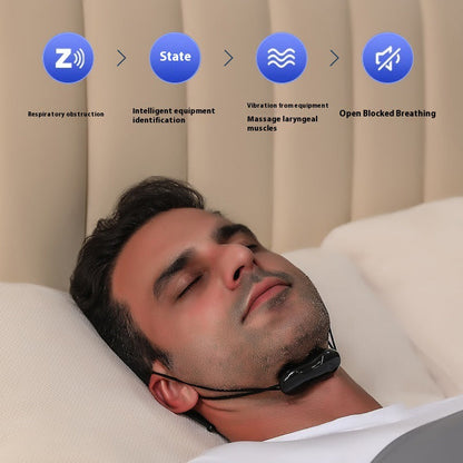 Smart Anti-Snoring Throat Massager - AI-Powered Vibration Sleep Aid, USB-C Rechargeable & Portable(black) Tristar Online