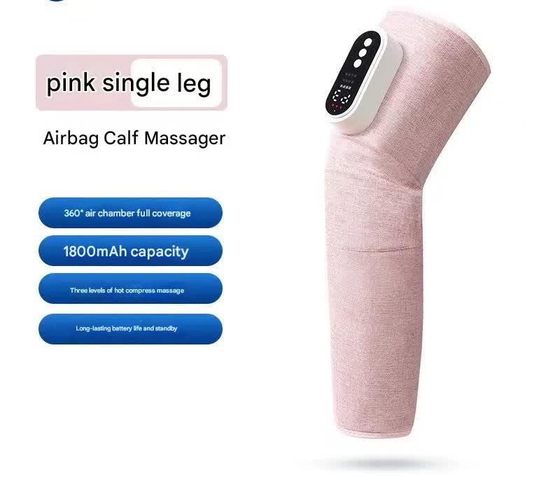 Rechargeable Air Compression Leg Massager with Heat Therapy for Knee & Calf Relief(pink-Single) Tristar Online