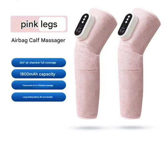 Rechargeable Air Compression Leg Massager with Heat Therapy for Knee & Calf Relief(pink-Double) Tristar Online