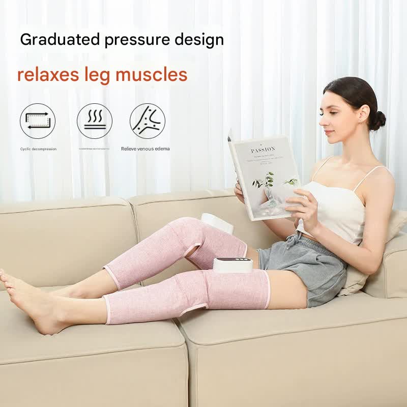Rechargeable Air Compression Leg Massager with Heat Therapy for Knee & Calf Relief(grey-Double) Tristar Online