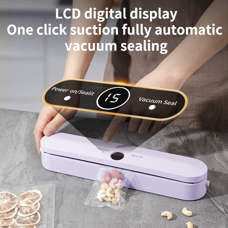 Wireless Portable Vacuum Sealing Machine - Automatic Food Sealer with LCD Display & Dual Modes(Purple) Tristar Online