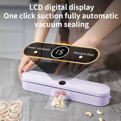 Wireless Portable Vacuum Sealing Machine - Automatic Food Sealer with LCD Display & Dual Modes(Purple) Tristar Online