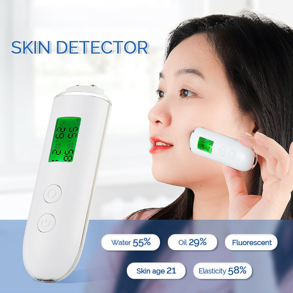 Smart Skin Analyzer with Multi-Function Detection - Measures Hydration, Oil, Elasticity, Skin Age & Fluorescent Agent Test(White) Tristar Online