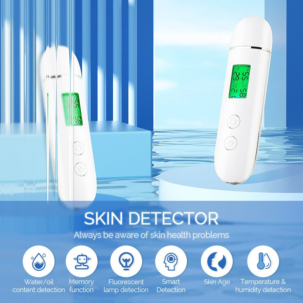 Smart Skin Analyzer with Multi-Function Detection - Measures Hydration, Oil, Elasticity, Skin Age & Fluorescent Agent Test(White) Tristar Online