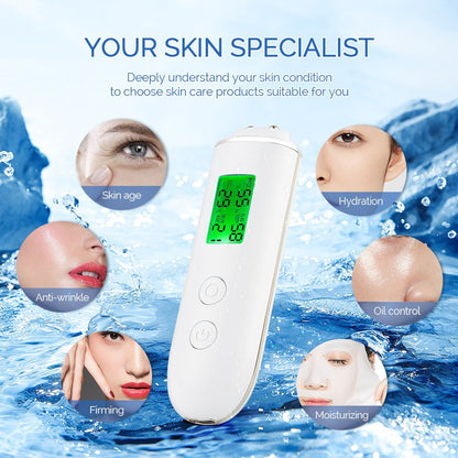 Smart Skin Analyzer with Multi-Function Detection - Measures Hydration, Oil, Elasticity, Skin Age & Fluorescent Agent Test(White) Tristar Online