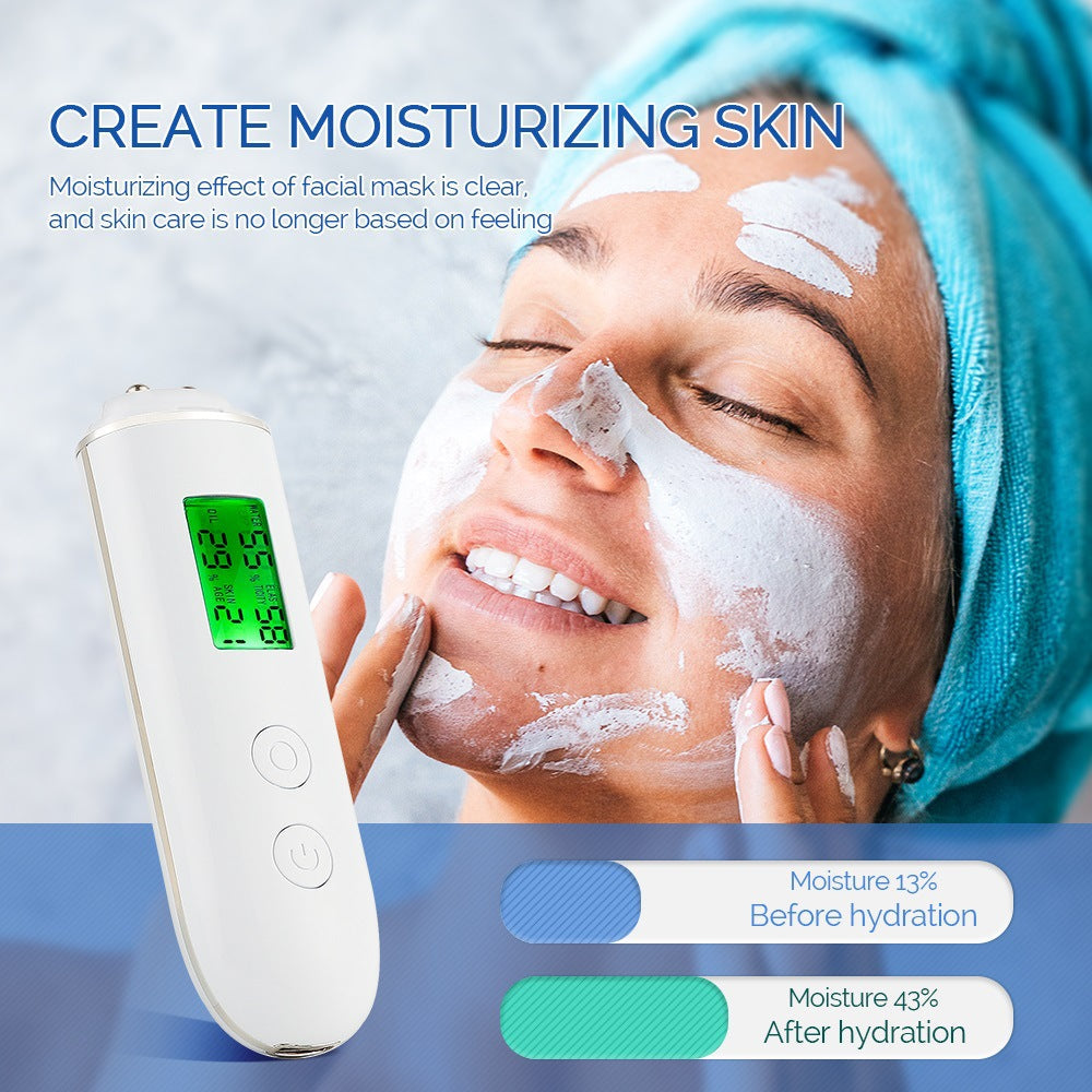 Smart Skin Analyzer with Multi-Function Detection - Measures Hydration, Oil, Elasticity, Skin Age & Fluorescent Agent Test(White) Tristar Online