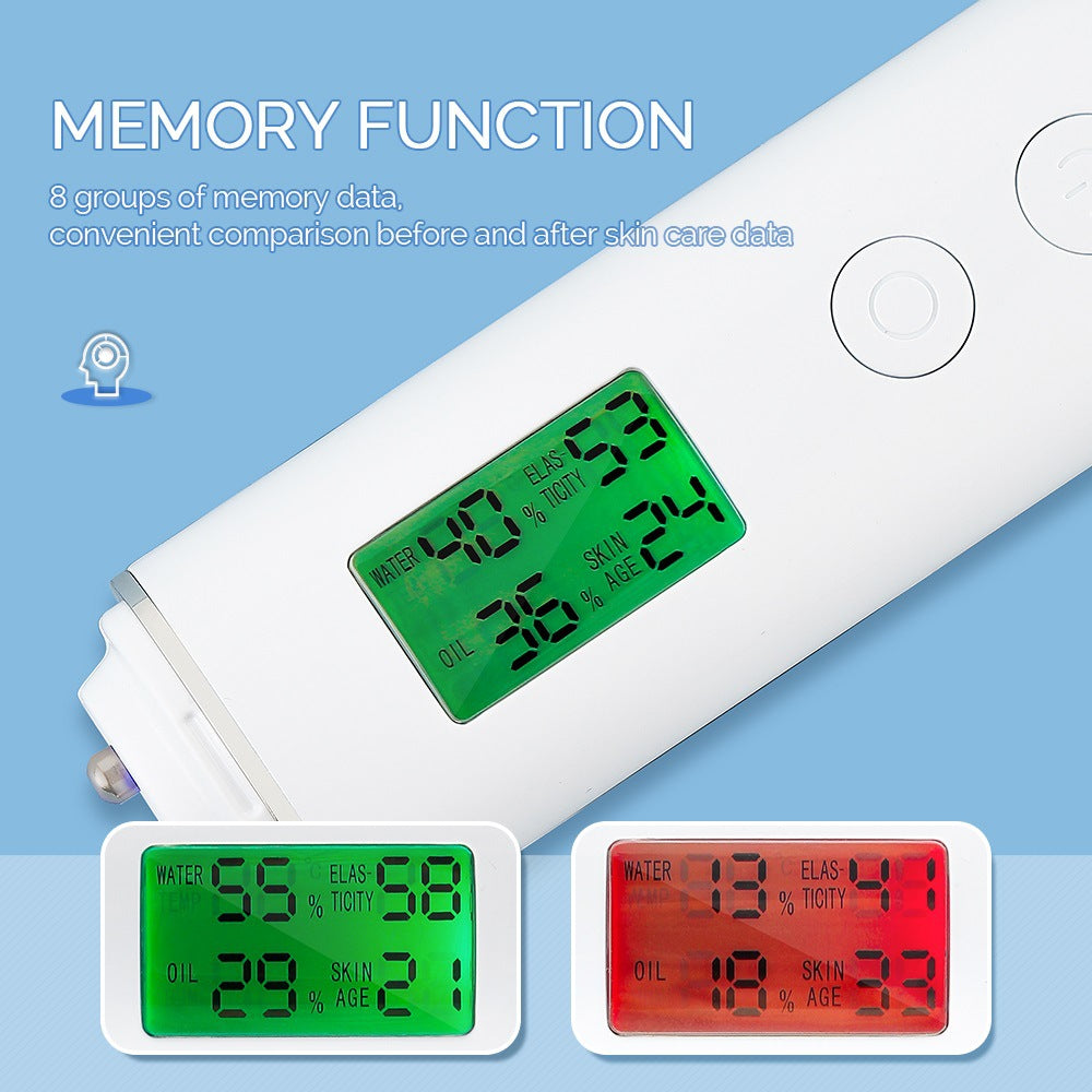 Smart Skin Analyzer with Multi-Function Detection - Measures Hydration, Oil, Elasticity, Skin Age & Fluorescent Agent Test(White) Tristar Online