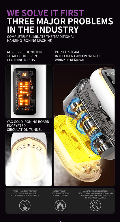 Portable Handheld Garment Steamer & Mini Iron - Smart Temperature Control, Rapid Heating & Powerful Steam for All Fabrics(White) Tristar Online