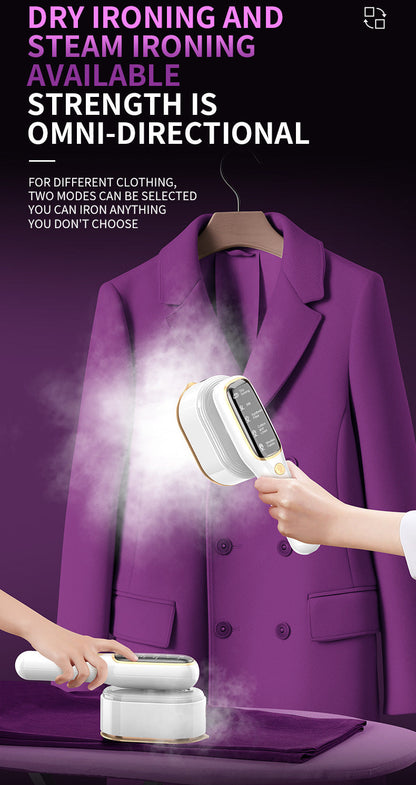 Portable Handheld Garment Steamer & Mini Iron - Smart Temperature Control, Rapid Heating & Powerful Steam for All Fabrics(White) Tristar Online
