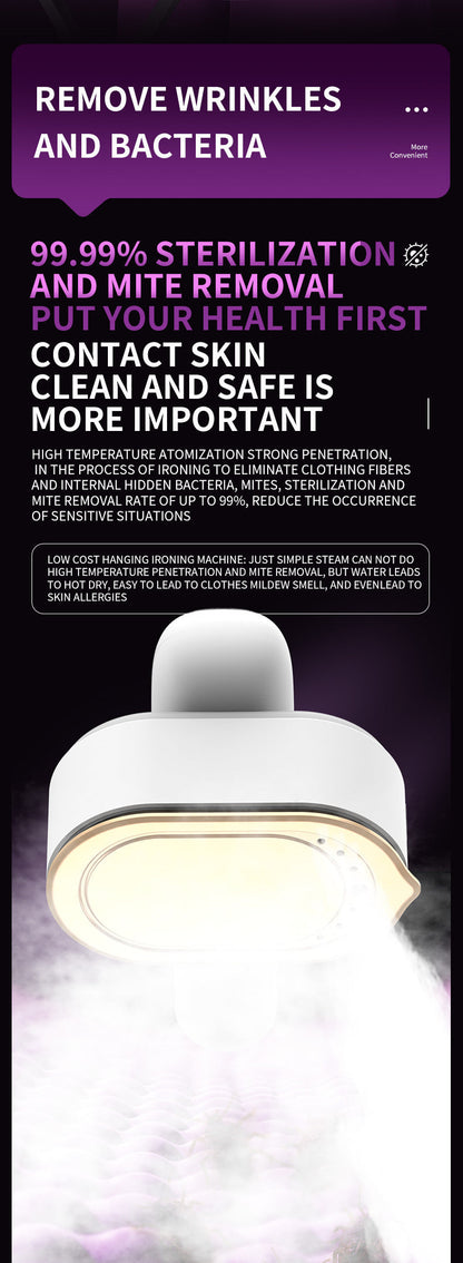 Portable Handheld Garment Steamer & Mini Iron - Smart Temperature Control, Rapid Heating & Powerful Steam for All Fabrics(White) Tristar Online