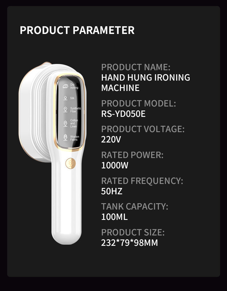 Portable Handheld Garment Steamer & Mini Iron - Smart Temperature Control, Rapid Heating & Powerful Steam for All Fabrics(White) Tristar Online