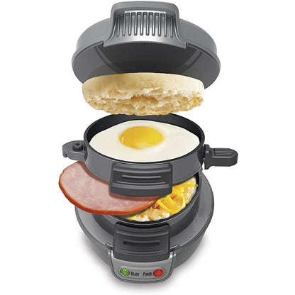 Quick & Easy Multi-Layer Sandwich & Burger Maker with Egg Cooker Plate(Silver gray) Tristar Online