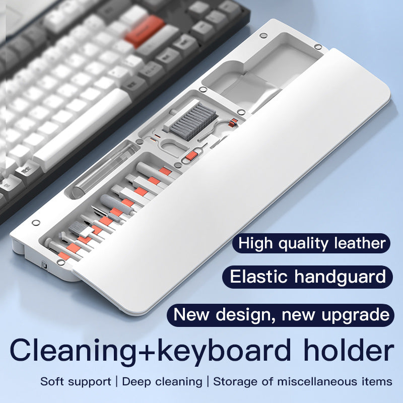 Two Multi-functional Keyboard Cleaning Kit & Ergonomic Wrist Rest with Integrated Storage(White) Tristar Online