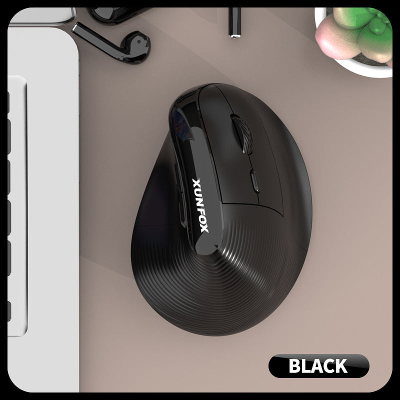 Two Ergonomic Vertical Wireless Mouse - Dual Mode (2.4G & Bluetooth), 5 Adjustable DPI, Silent Clicks, Rechargeable(black) Tristar Online