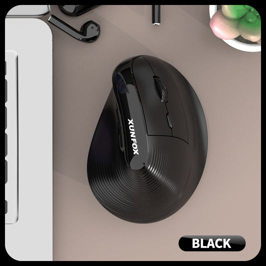 Two Ergonomic Vertical Wireless Mouse - Dual Mode (2.4G & Bluetooth), 5 Adjustable DPI, Silent Clicks, Rechargeable(black) Tristar Online