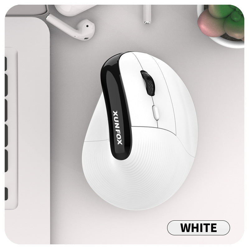 Two Ergonomic Vertical Wireless Mouse - Dual Mode (2.4G & Bluetooth), 5 Adjustable DPI, Silent Clicks, Rechargeable(white) Tristar Online