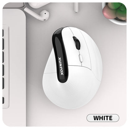 Two Ergonomic Vertical Wireless Mouse - Dual Mode (2.4G & Bluetooth), 5 Adjustable DPI, Silent Clicks, Rechargeable(white) Tristar Online