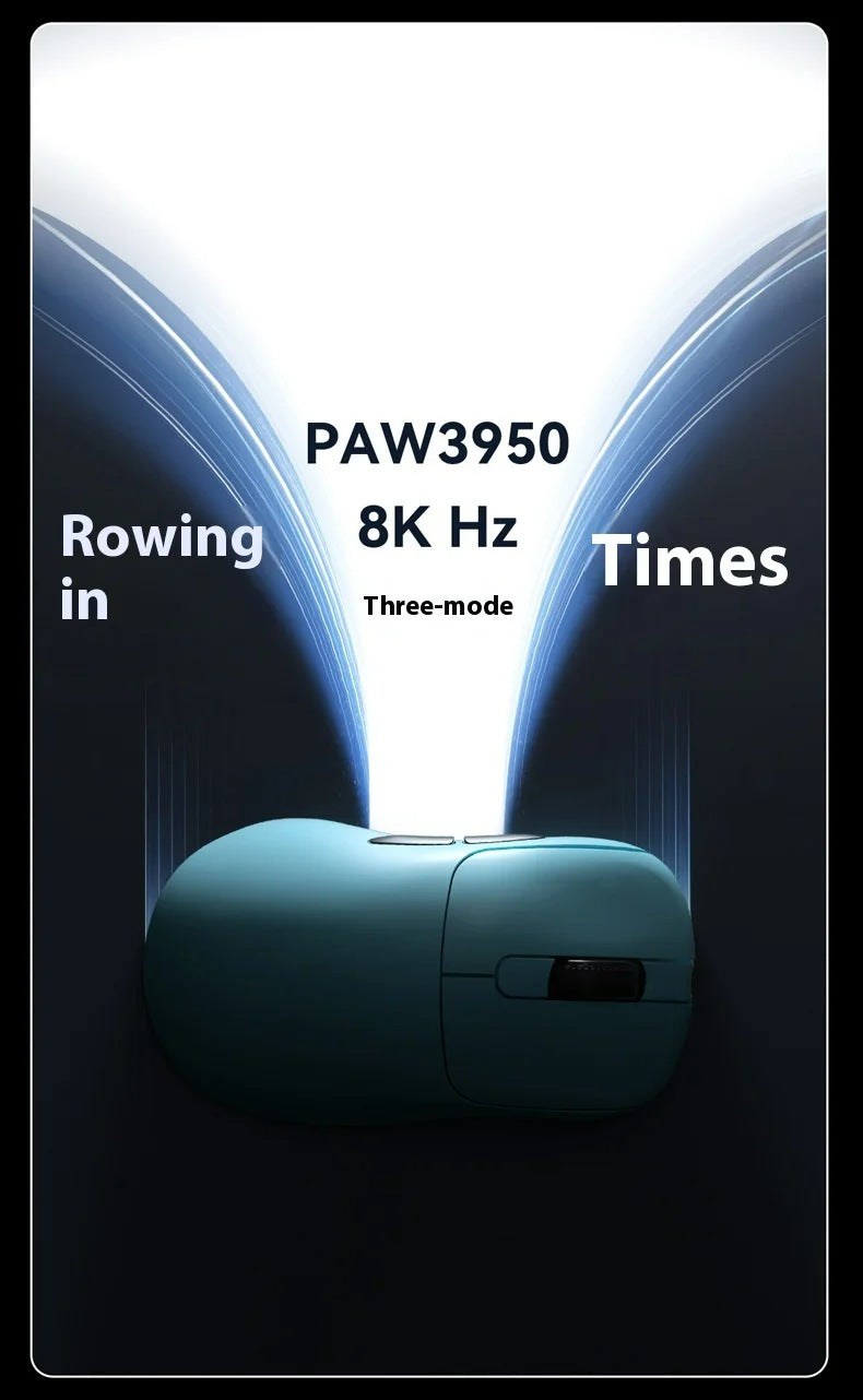 Tri-Mode Wireless Gaming Mouse with 8000Hz Polling Rate, PAW3950 Sensor & Magnetic Charging Dock(White) Tristar Online