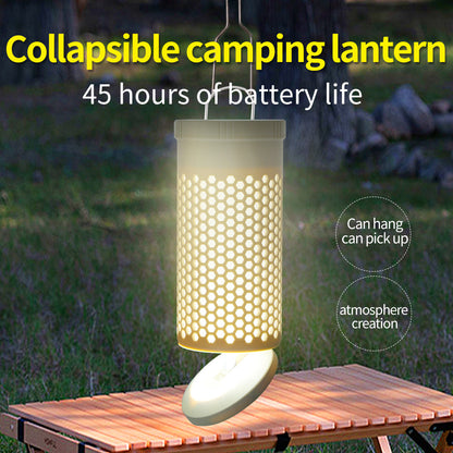 Collapsible LED Camping Lantern with 45-Hour Battery Life, USB-C Charging & Atmosphere Lighting(Khaki) Tristar Online