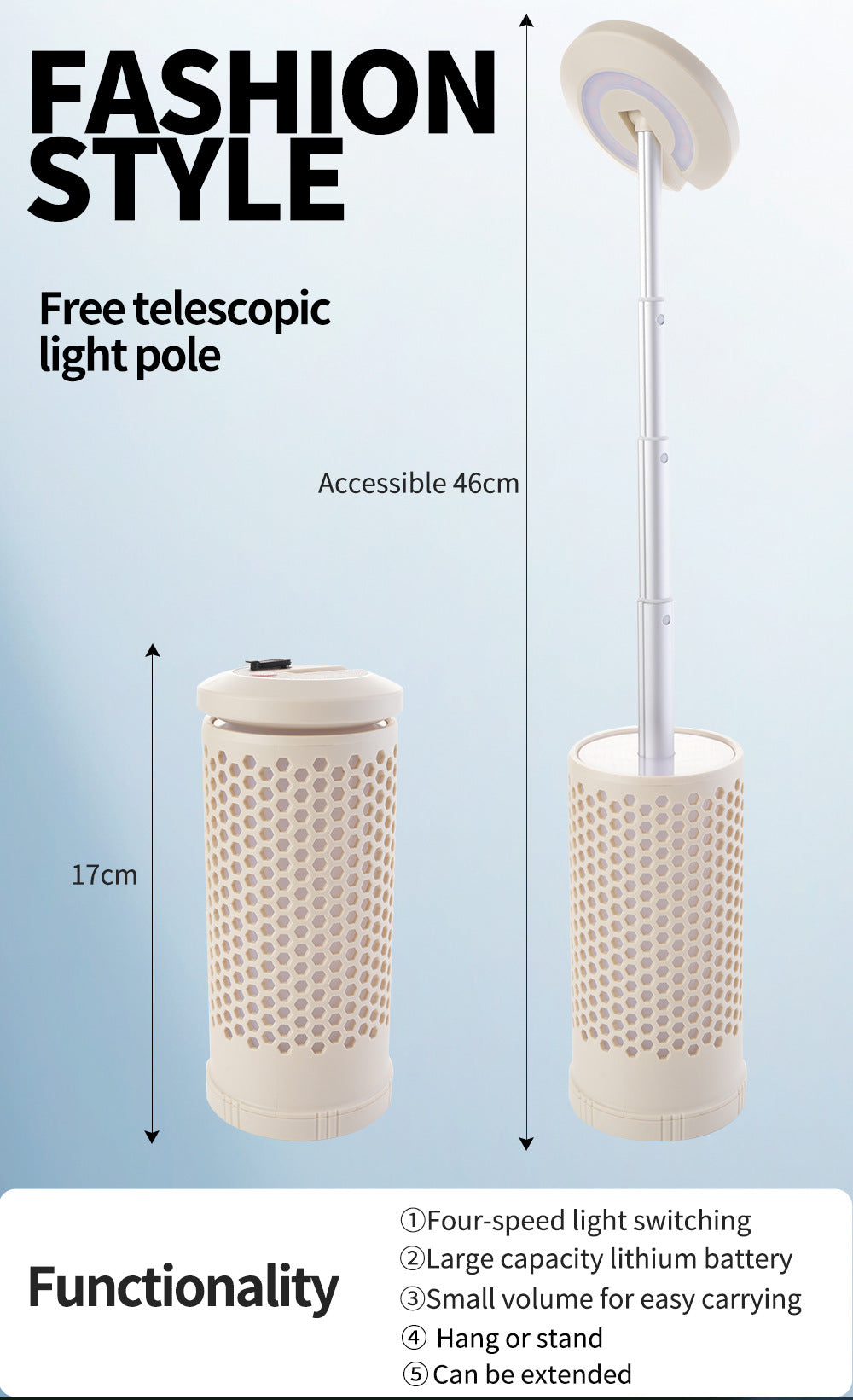 Collapsible LED Camping Lantern with 45-Hour Battery Life, USB-C Charging & Atmosphere Lighting(Khaki) Tristar Online