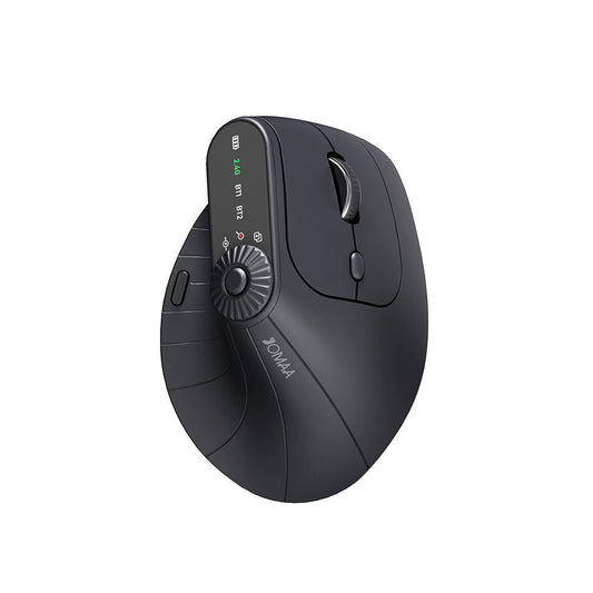 Ergonomic Vertical Mouse - 2.4G/Bluetooth Multi-Mode, LED Display, 57-Degree Angle, & 400mAh Battery(Black) Tristar Online