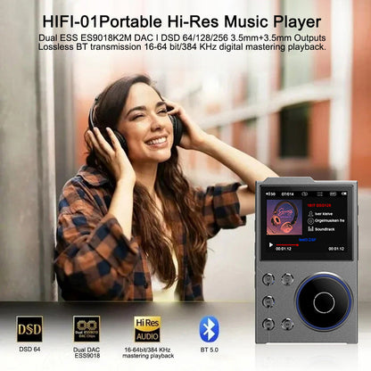 Portable Hi-Res Digital Audio Player - DSD, Dual DAC, Bluetooth 5.0, Expandable Storage(BLACK 16GB +32GB) Tristar Online