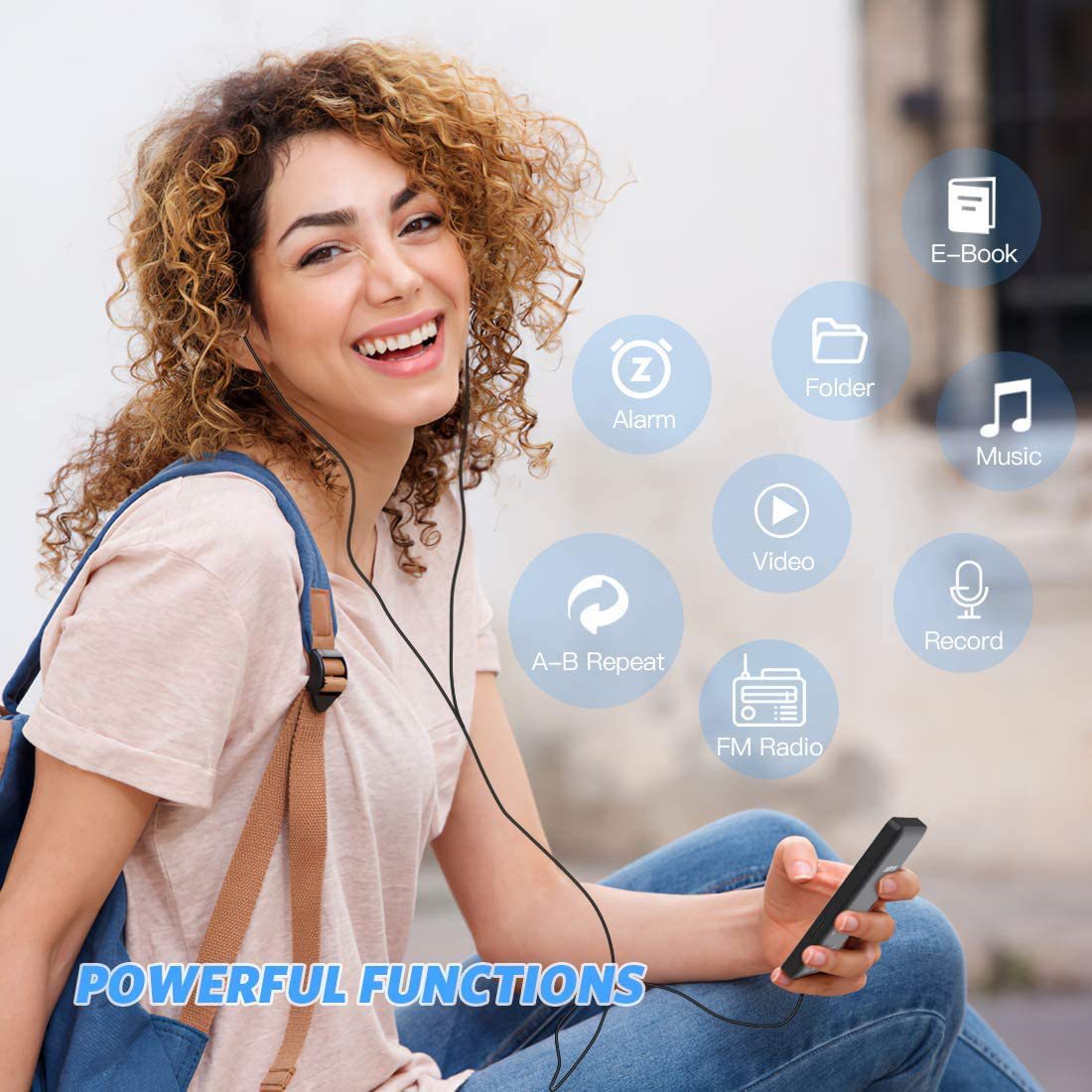 Portable Digital Music Player - Bluetooth 5.4, Hi-Fi Lossless Sound, 8GB Built-in & Expandable Storage(black 16GB) Tristar Online