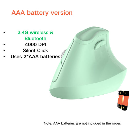 Ergonomic Vertical Mouse - Multi-Device Bluetooth5.0 & 2.4G Wireless, Adjustable DPI, Silent Click(green) Tristar Online