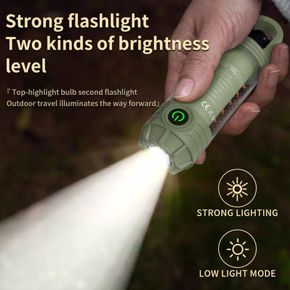 Tri-Color Portable Camping Lantern & Flashlight - Rechargeable, 360°Ambient Light & Hook Design(green) Tristar Online