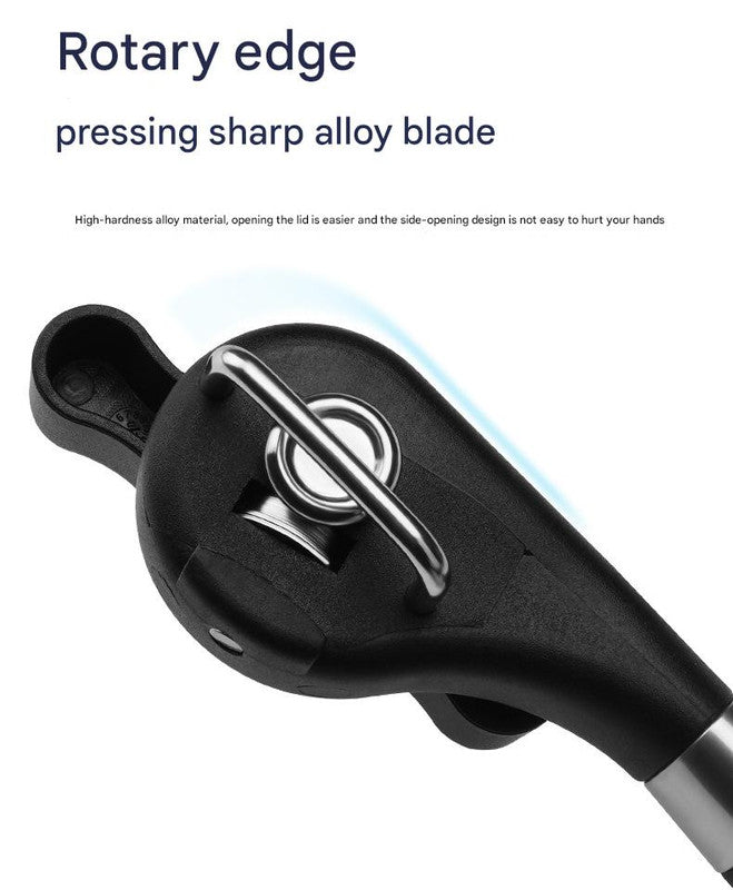 2pc Multifunctional Safe-Cut Can Opener - Smooth Edge, Ergonomic Handle(black) Tristar Online